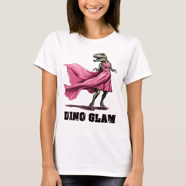 Dino Glam Dinosaur T-Shirt (Framsida)