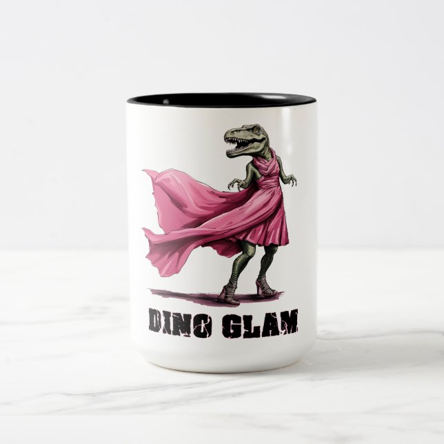 Dino Glam Dinosaur Två-Tonad Mugg (Center)
