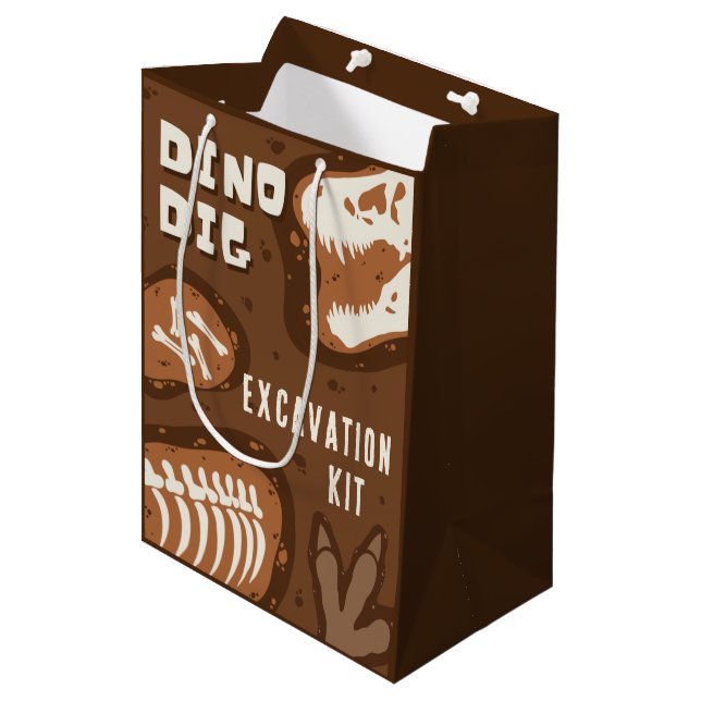 Dino Gräver Dinosaur Excavation Kit Party Gift Bag (Framsidan Vinklad)