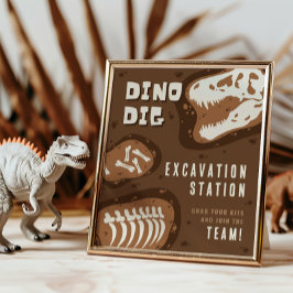 Dino Gräver Dinosaur Excavation Station Party Post Poster