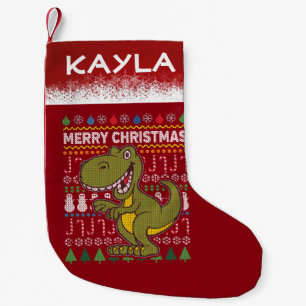 Dino-Grönt Uganda Jul Sweater Wildlife Series Liten Julstrumpa