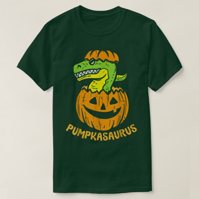 Dino Halloween Pumpkasaurus Dinosaur Boy Pumpkin T Shirt (Design framsida)