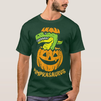 Dino Halloween Pumpkasaurus Dinosaur Boy Pumpkin T Shirt