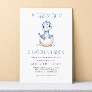 Dino Hatching Soon Dinosaur Pojke Shower Inbjudningar