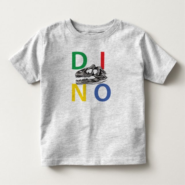 DINO - Heather Grått Småbarn Bra Jersey T-Shirt (Framsida)