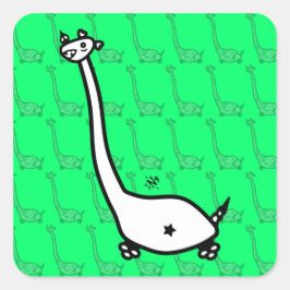Dino Joe Colorful horned dinosaurs som varelse 6 Fyrkantigt Klistermärke