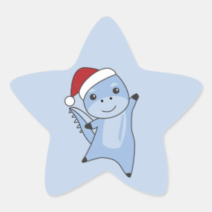 Dino jul Dinos Winter Animals Star Sticker Stjärnformat Klistermärke