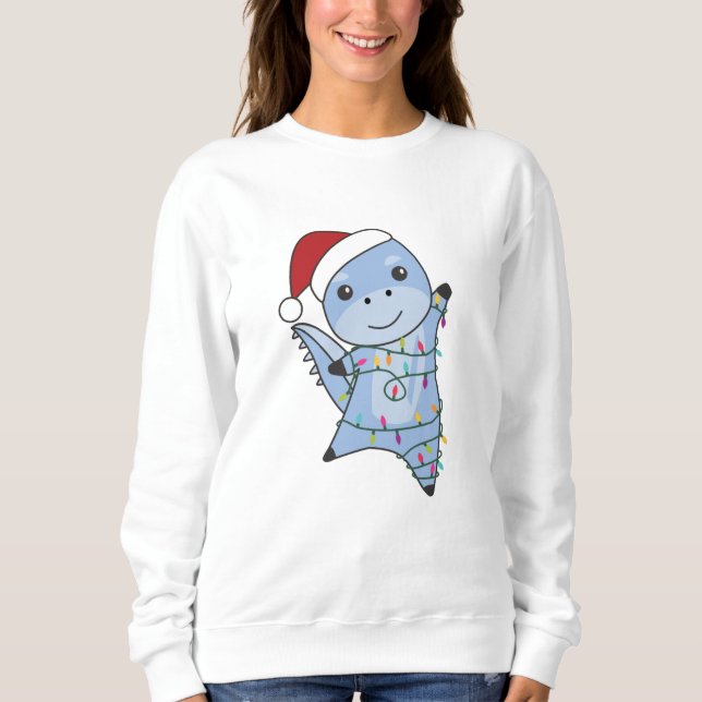 Dino jul Dinos Winter Animals T Shirt (Framsida)