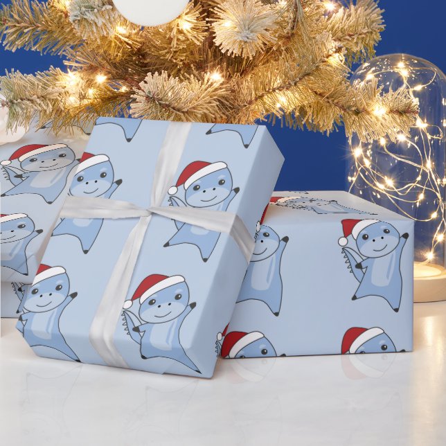 Dino jul Dinos Winter Animals Wrapping Papper Presentpapper (Helgdagar)