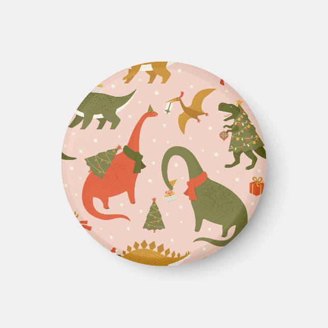 Dino-jul Party: Träd Rex Magnet (Framsidan)