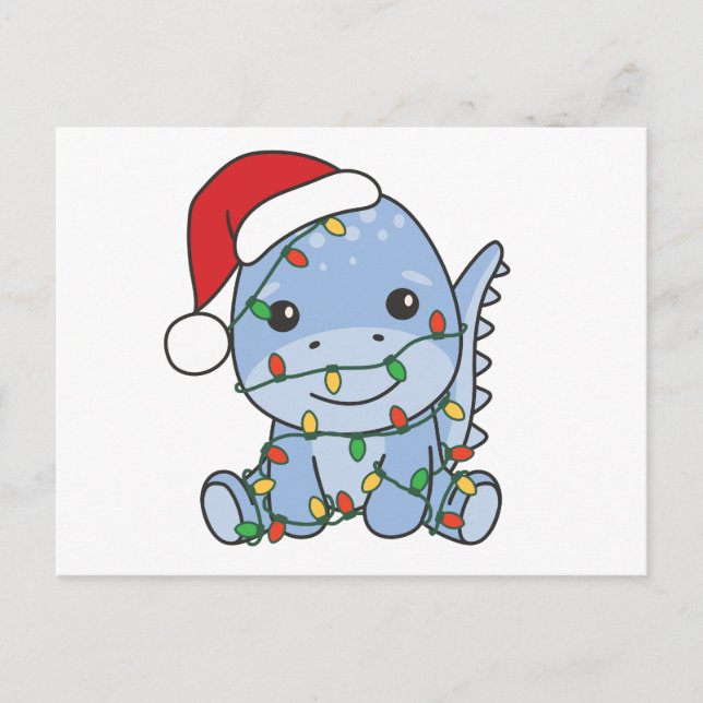 Dino jul Winter Animals Helgdag Dinos Helg Vykort (Framsida)