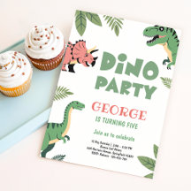 Dino Kalas Söt Dinosaurie 5-års Födelsedagsfest