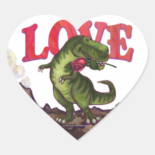 Dino Kärlek Heart Stickers Hjärtformat Klistermärke