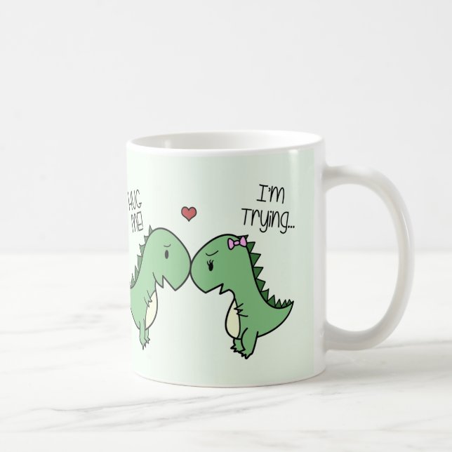Dino Kärlek Mugg! [I Grönt] Kaffemugg (Höger)