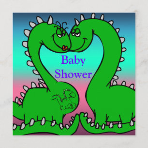 Dino kärlekbaby shower inbjudningar