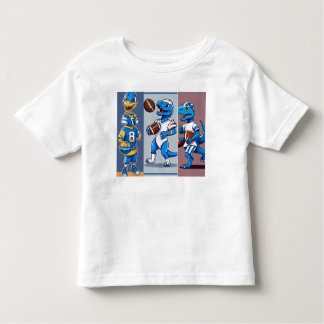Dino Kickoff: White and Blue Football Roligt Tee