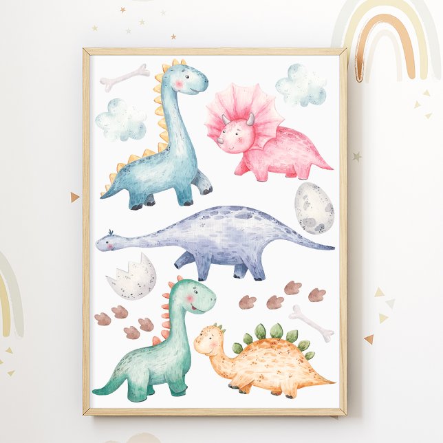 Dino Kids Room Skriv ut färgfulla dinosaurier Post Poster (Skapare uppladdad)