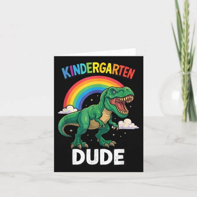 Dino Kindergarten Birthday Tredje dosinosaur tillb Kort (Framsida)