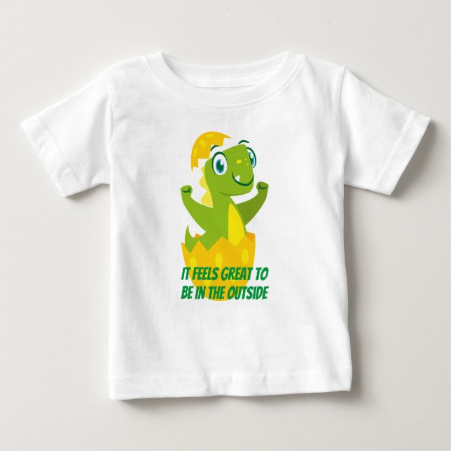 Dino Kyckling Baby Fin Jersey T-Shirt (Framsida)