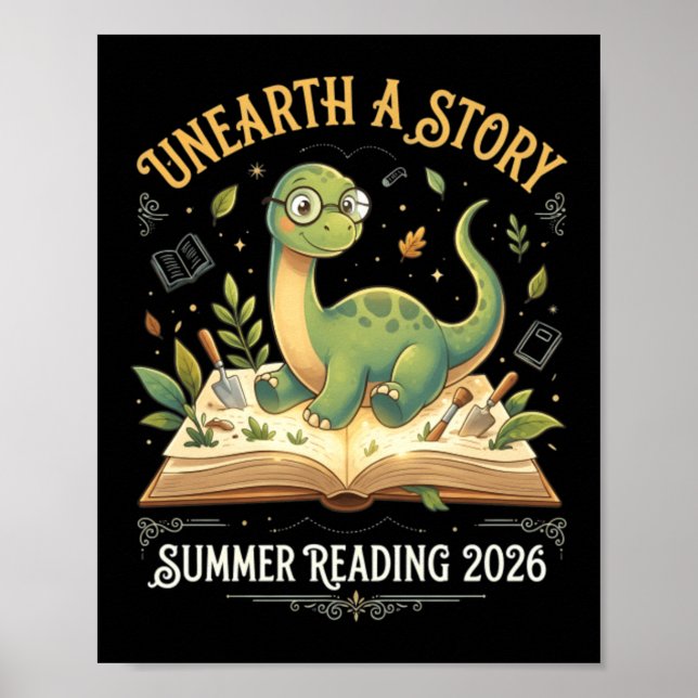 Dino Läsäventyr sommaren 2026 T Poster (Framsidan)