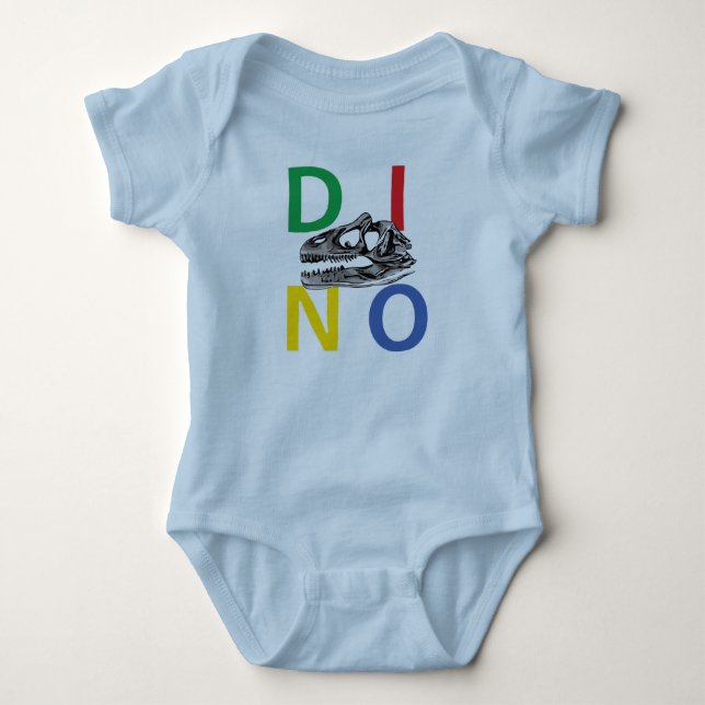 DINO - Light Blue Baby Jersey Bodykostym Tee (Framsida)