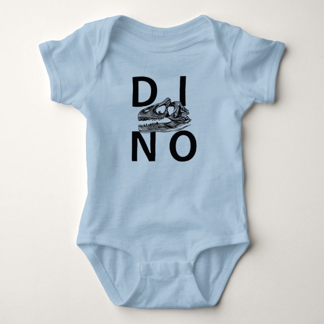 DINO - Light Blue Baby Jersey Bodykostym Tröja (Framsida)