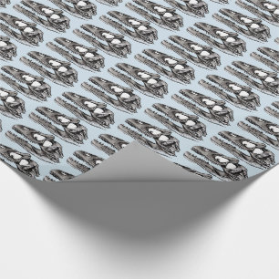 DINO - Ljust Papper, blå, blank figursättning, 30 Presentpapper