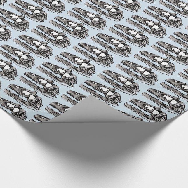 DINO - Ljust Papper, blå, blank figursättning, 30  Presentpapper (Hörn)