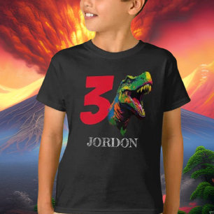 Dino Lycklig 3:e födelsedagen T Shirt