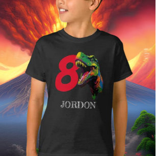 Dino Lycklig 8:e födelsedagen T Shirt