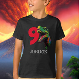 Dino Lycklig 9:e födelsedagen T Shirt