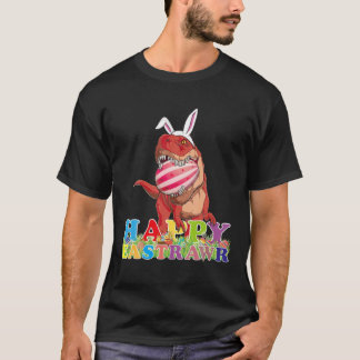 Dino Lycklig Eastrawr T Rex Påskägg Basket Bunny T Shirt