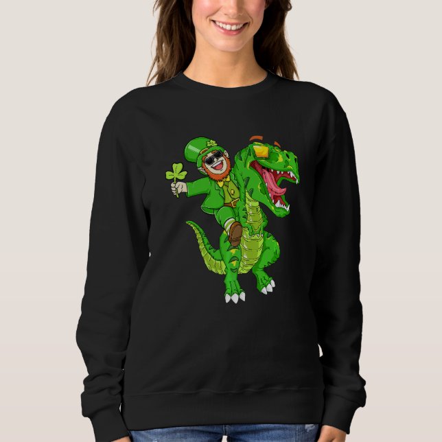 Dino Lycklig St Pat Trex-St patricks day till T Shirt (Framsida)