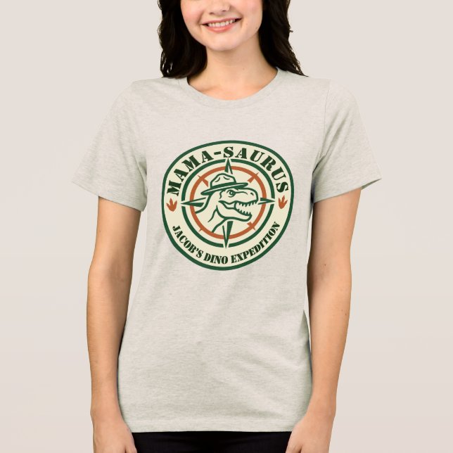 Dino Mamasarus Tröja, Dinosaurie Födelsedagsfest T Shirt (Framsida)