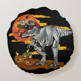 Dino-Mash: Spooky Pumpkinosaur Rund Kudde