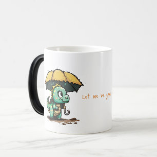Dino med Umbrealla Magisk Mugg