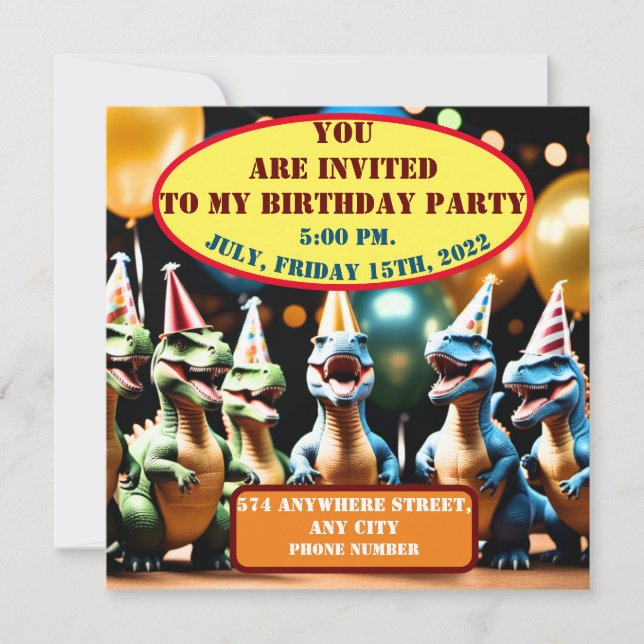 Dino Mighty II Inbjudningar (Framsida)