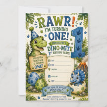 Dino-Mite 1-års inbjudan