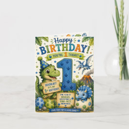 Dino-Mite 1-årsdag Kort