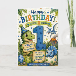 Dino-Mite 1-årsdag Kort