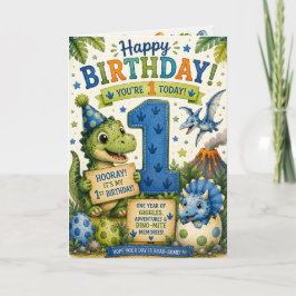 Dino-Mite 1-årsdag Kort