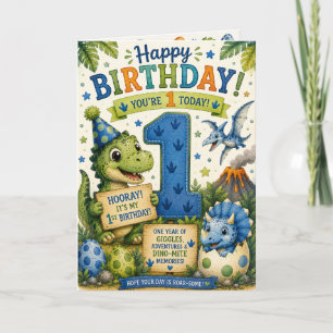 Dino-Mite 1-årsdag Kort