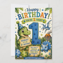 Dino-Mite 1-årsdag Kort