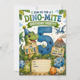 Dino-Mite 5-års inbjudan