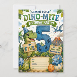 Dino-Mite 5-års inbjudan