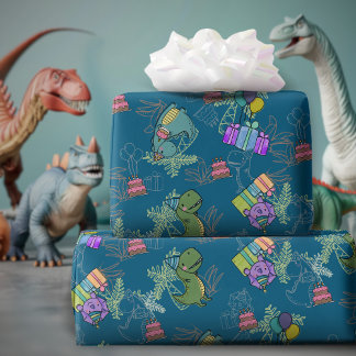 Dino-Mite Barn Födelsedagsfest Dinosaur Presentpapper