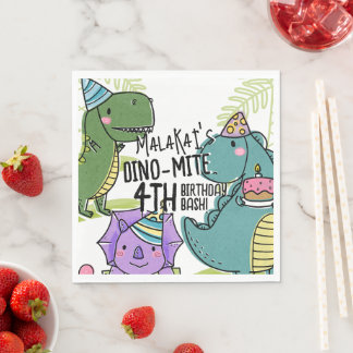 Dino-Mite Barnkalas Dinosaurie Pappersservett