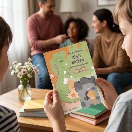 Dino-mite Birthday Bash! Handdränkt dosinosaur Inbjudningar