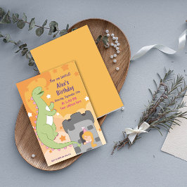 Dino-mite Birthday Bash! Handdränkt dosinosaur Inbjudningar