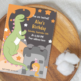 Dino-mite Birthday Bash! Handdränkt dosinosaur Inv Inbjudningar